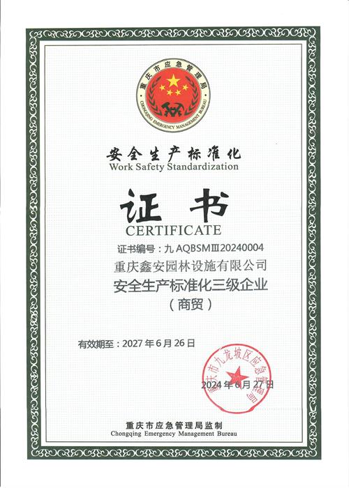 安全生产标准化证书